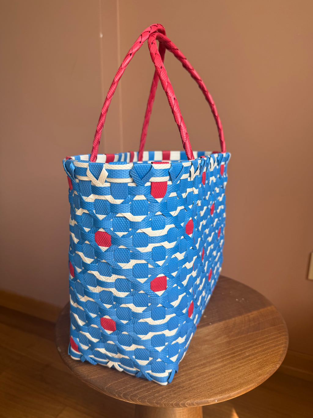 Blue Flower Tote Bag-Medium