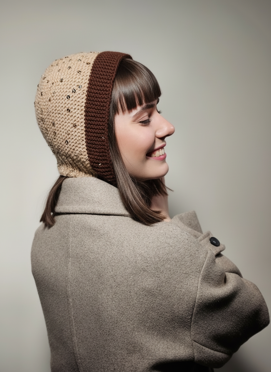 Winona- Colorful Knit Bonnet with Subtle Shine