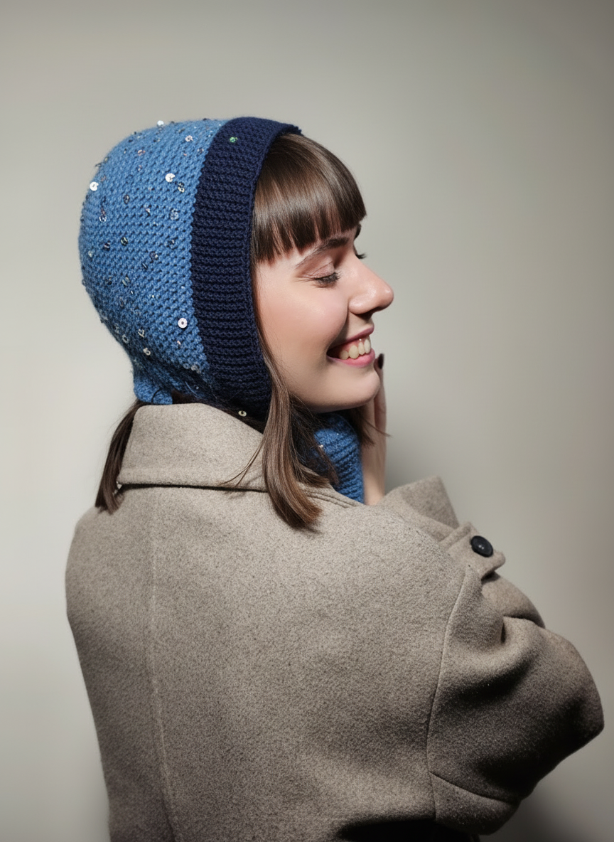 Winona- Colorful Knit Bonnet with Subtle Shine