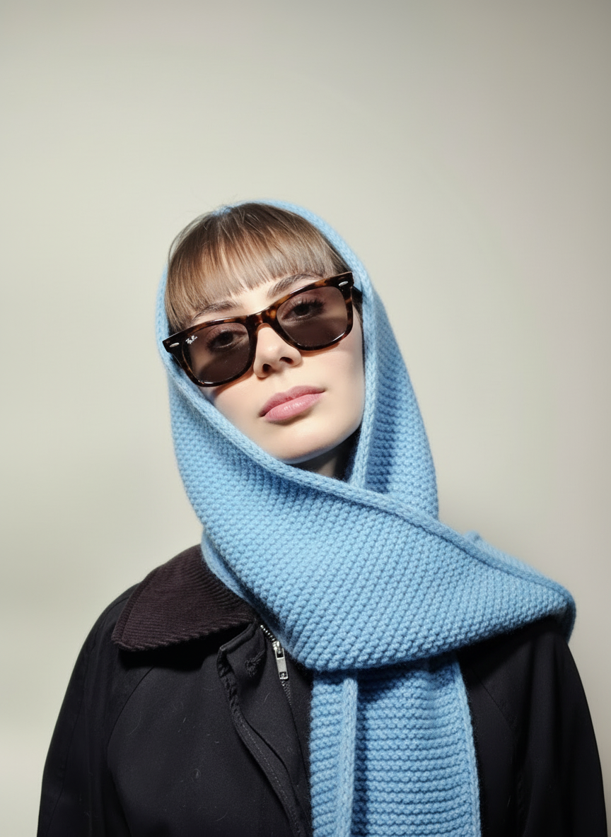MARGOT – Oversized Wool Blend Hood Scarf