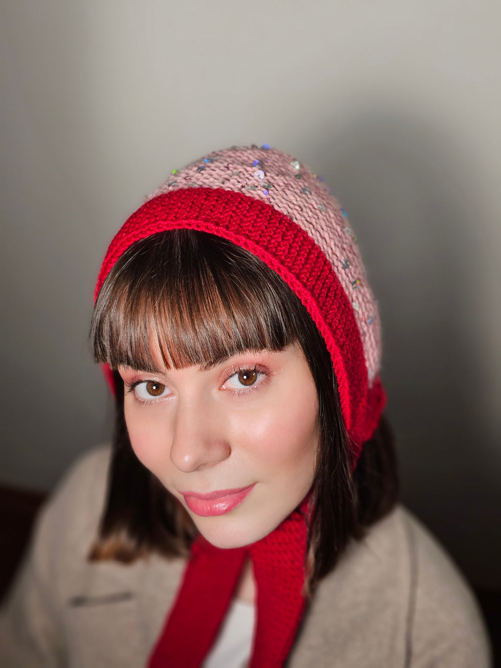 Winona- Colorful Knit Bonnet with Subtle Shine