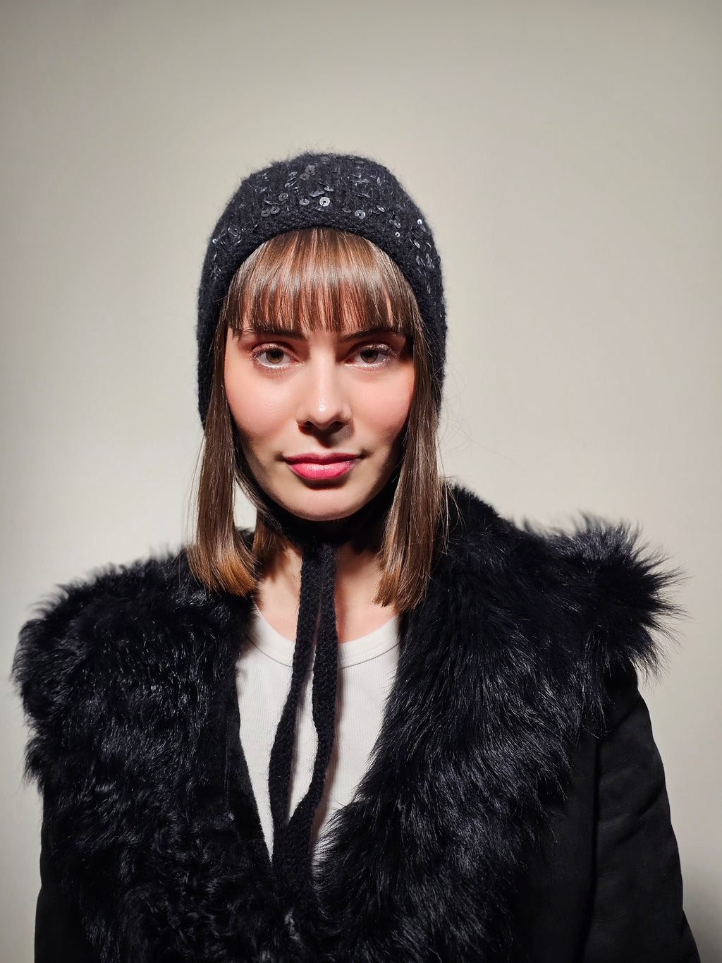 Charlotte-Alpaca Cashmere Knit Bonnet